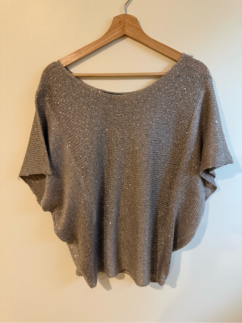 Matty M Taupe Sparkle Knit Sweater